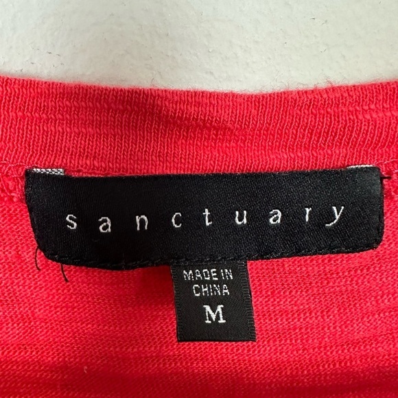 Sanctuary Red Slub Embroidered Tank Top Sz M - Picture 7 of 8